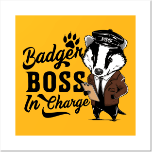 Badger Boss in a charge Posters and Art